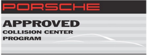 porsche approved collision repair logo