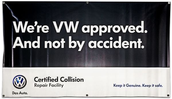 vw certified collision repair banner